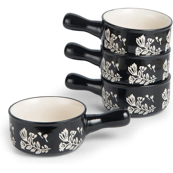 New 4 pc porcelain soup bowls - Picture 2 of 6